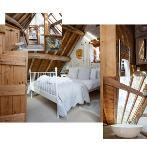 king sized bedroom on a reading retreat